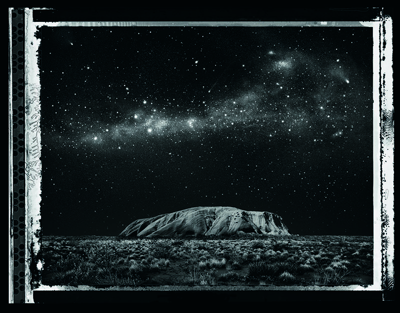 Uluru at night, artistic rendition