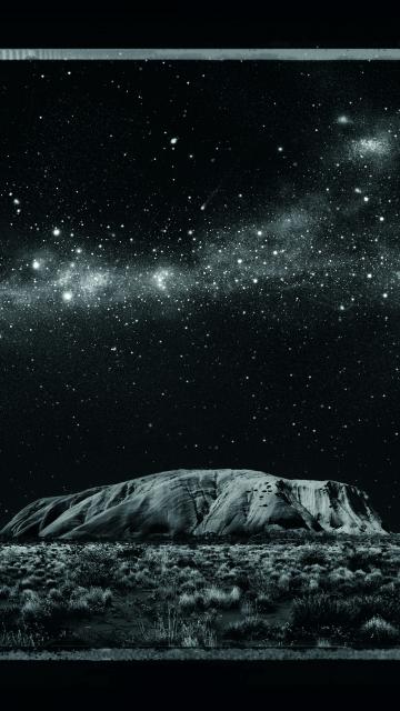 Uluru at night, artistic rendition