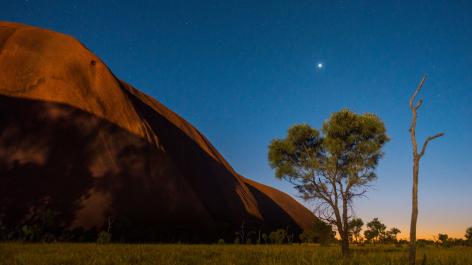 Uluru on a starry night